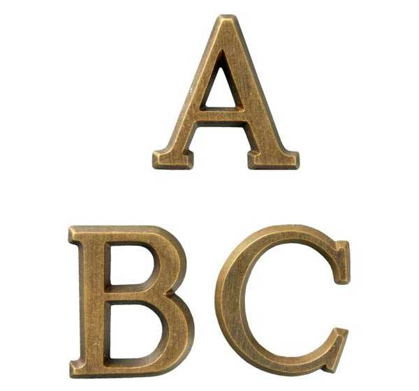 Letra Romana Individual Latão Letra Romana Individual Latão